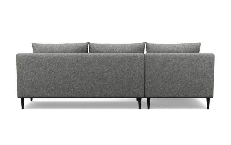 Sloan Left Sectional with Grey Plow Fabric, extended chaise, and Painted Black legs - Image 2