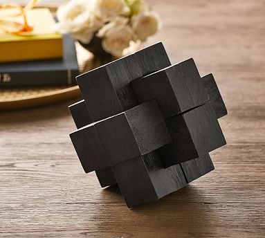 Theodore Puzzle Block Game, Charcoal Wood - Image 0