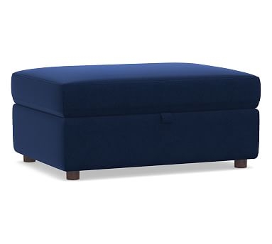 Ultra Lounge Roll Arm Upholstered Storage Ottoman, Polyester Wrapped Cushions, Performance Everydayvelvet(TM) Navy - Image 0