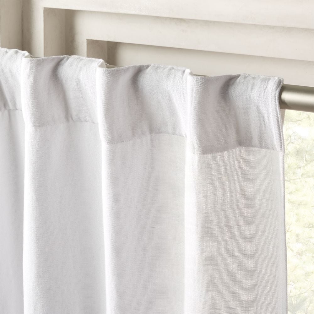 Weekender White Chambray Curtain Panel 48"x96" - Image 0