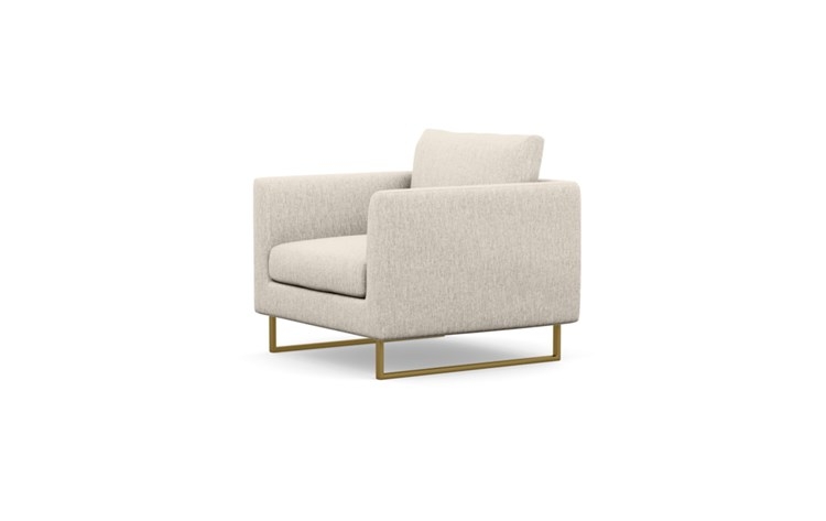 Owens Accent Chair with Beige Wheat Fabric and Matte Brass legs - Image 4