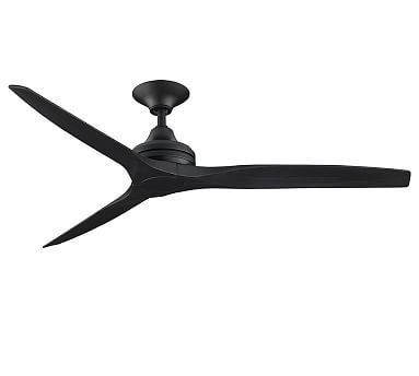60" Spitfire Indoor/Outdoor Ceiling Fan, Black Motor with Black Blades - Image 0