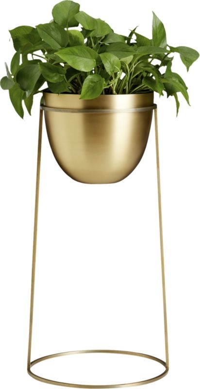 Milo Brass Planter On Stand Small - Image 9
