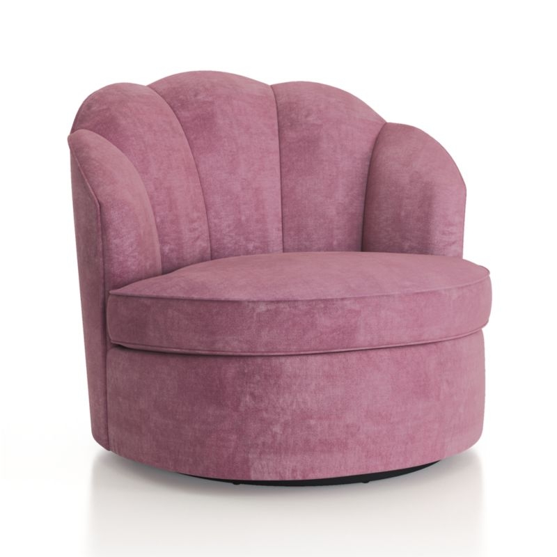 Avery Dusty Mauve Velvet Swivel Chair - Image 1