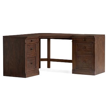 Livingston Small Corner Desk, Brown Wash - Image 0