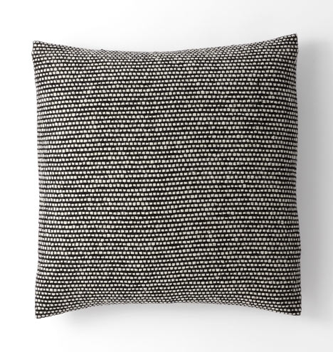 Wool Tweed Emphasize Pillow Cover - Black & White - Image 3