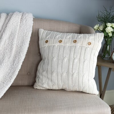 Congdon Cable Knit Toss Cotton Throw Pillow - Image 0