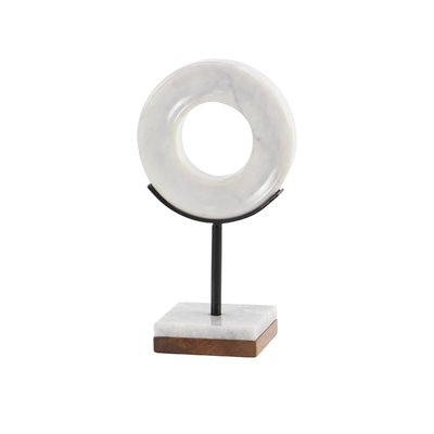 Wood/Metal Marble Ring Sculpture - Image 0