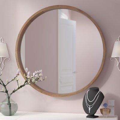Loftis Round Wood Frame Wall Mirror 30" - Image 0