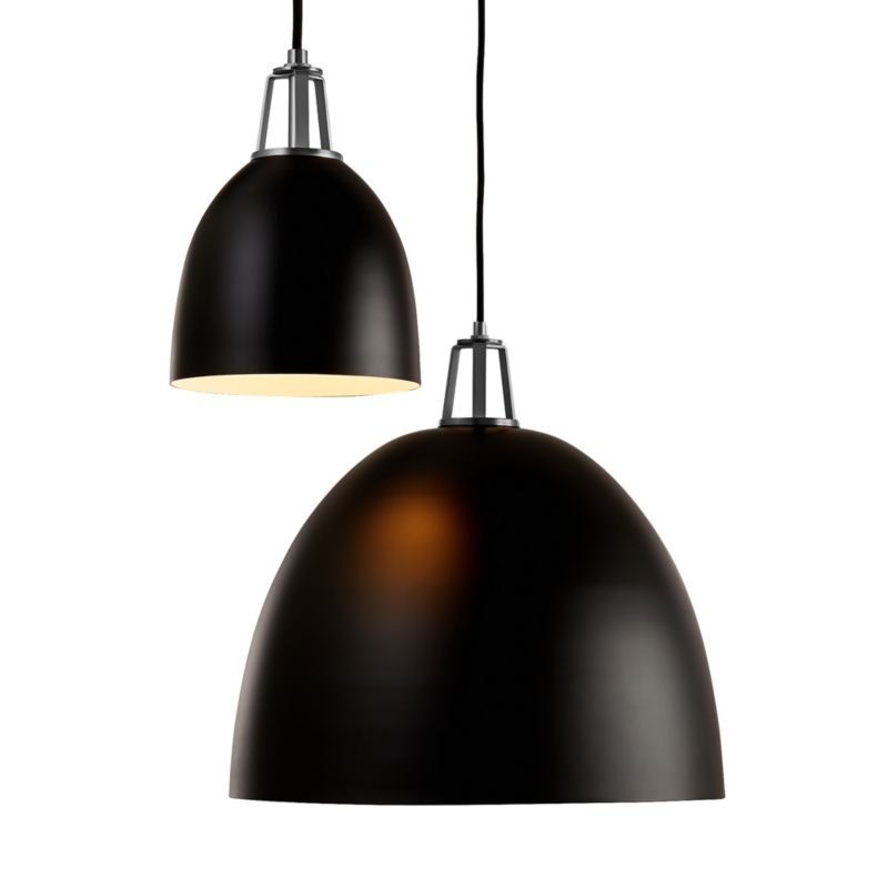 Maddox Black Dome Pendant Small with Nickel Socket - Image 6