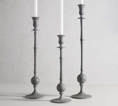 Chandler Zinc Taper Candlesticks - Medium - Image 1