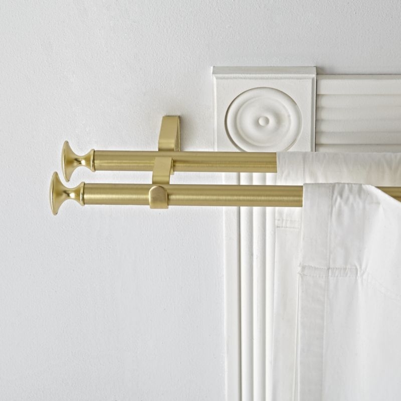 Double 48-84" Gold Curtain Rod - Image 1