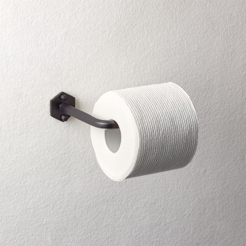 Hex Matte Black Wall Mounted Toilet Paper Holder - Image 1