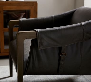 Kent Leather Armchair, Polyester Wrapped Cushions, Nubuck Cocoa - Image 2