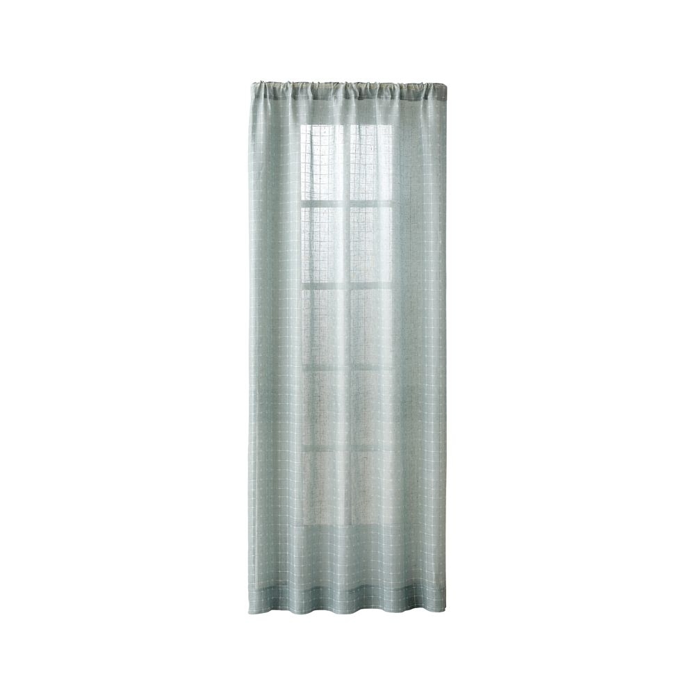 Isabela Aqua Grid Curtain Panel 50"x96" - Image 0