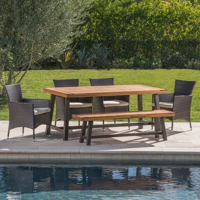 Lebo Outdoor 6 Piece Dining Set with Cushions - Image 0