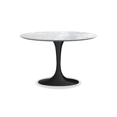 Tulip Pedestal Oval Dining Table, Aged Bronze, Wood - Image 1