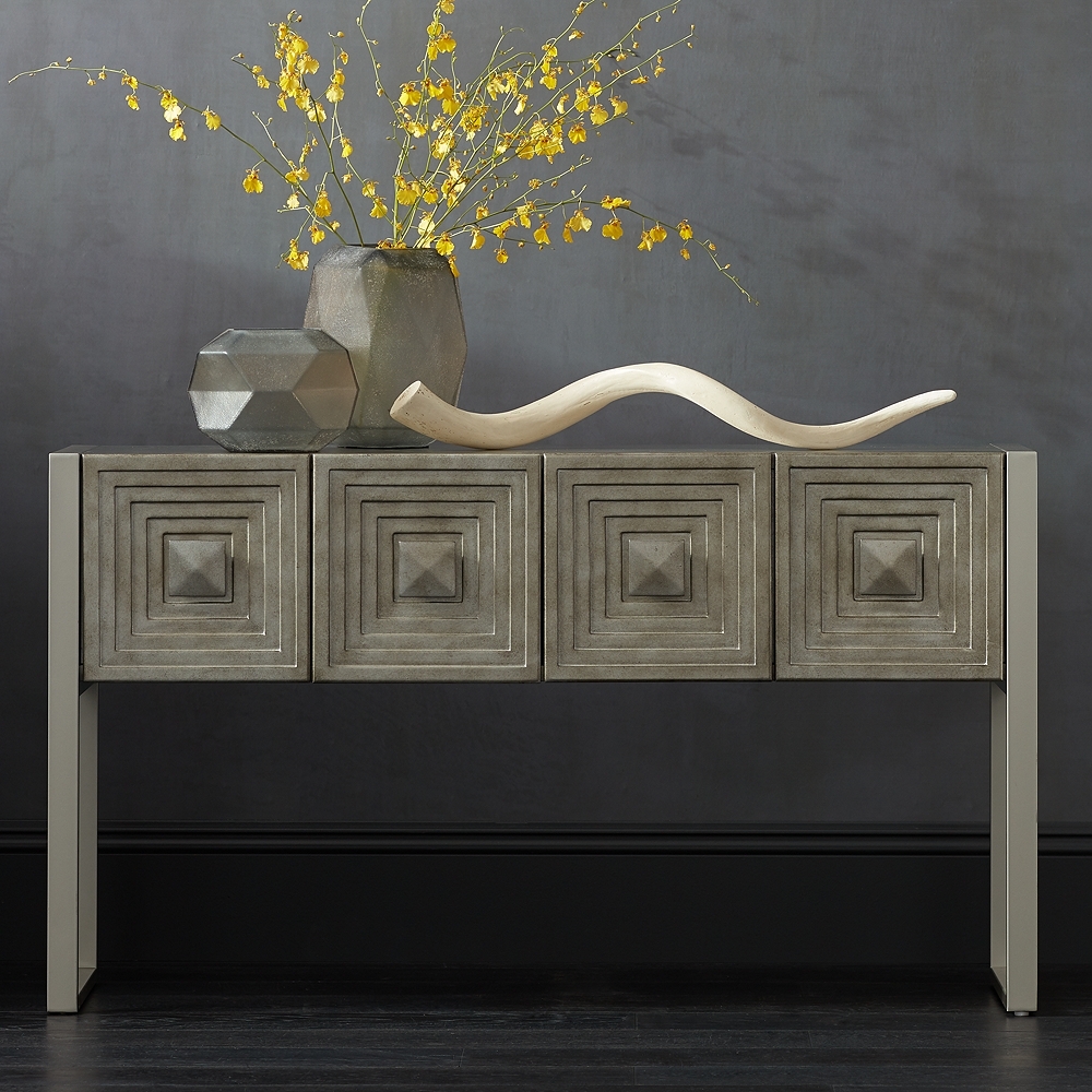 Carrington Metallic Painted 4-Door Console Table - Style # 46V92 - Image 0