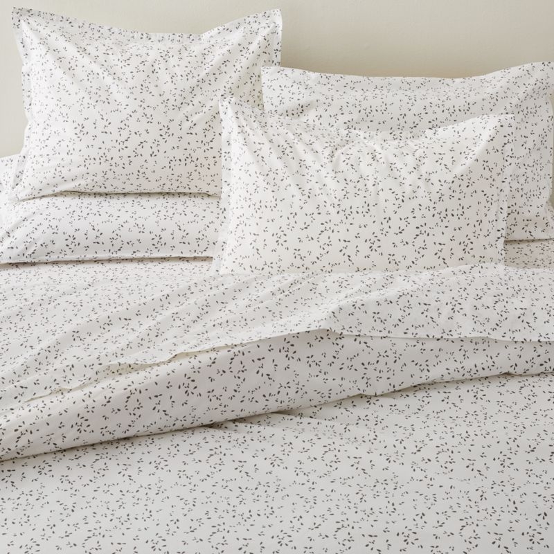Valeta Grey Organic Printed King Pillowcases, Set of 2 - Image 2