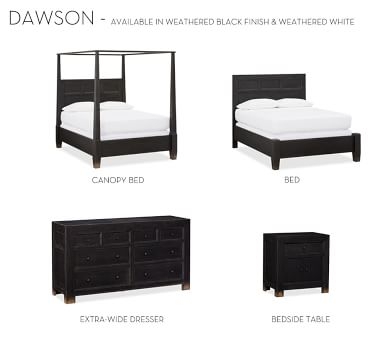 Dawson Bedside Table, Weathered Black finish - Image 3