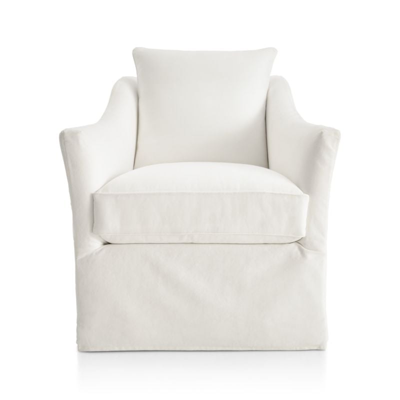 Keely Slipcovered Swivel Chair - Image 1