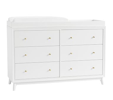 Sloan Extra Wide Nursery Dresser & Topper Set, Simply White, In-Home Delivery - Image 0