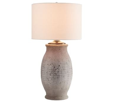 Maddox Terra Cotta 27" Table Lamp, Rustic Gray Base With Medium Gallery Stright-Sided Drum Shade, White - Image 5