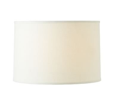 Linen Straight Drum Lamp Shade, Medium, Ivory - Image 0