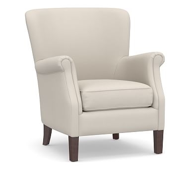 SoMa Minna Upholstered Armchair, Polyester Wrapped Cushions, Performance Twill Stone - Image 0