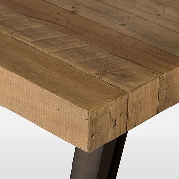 Reclaimed Wood + Metal Dining Table - Image 4