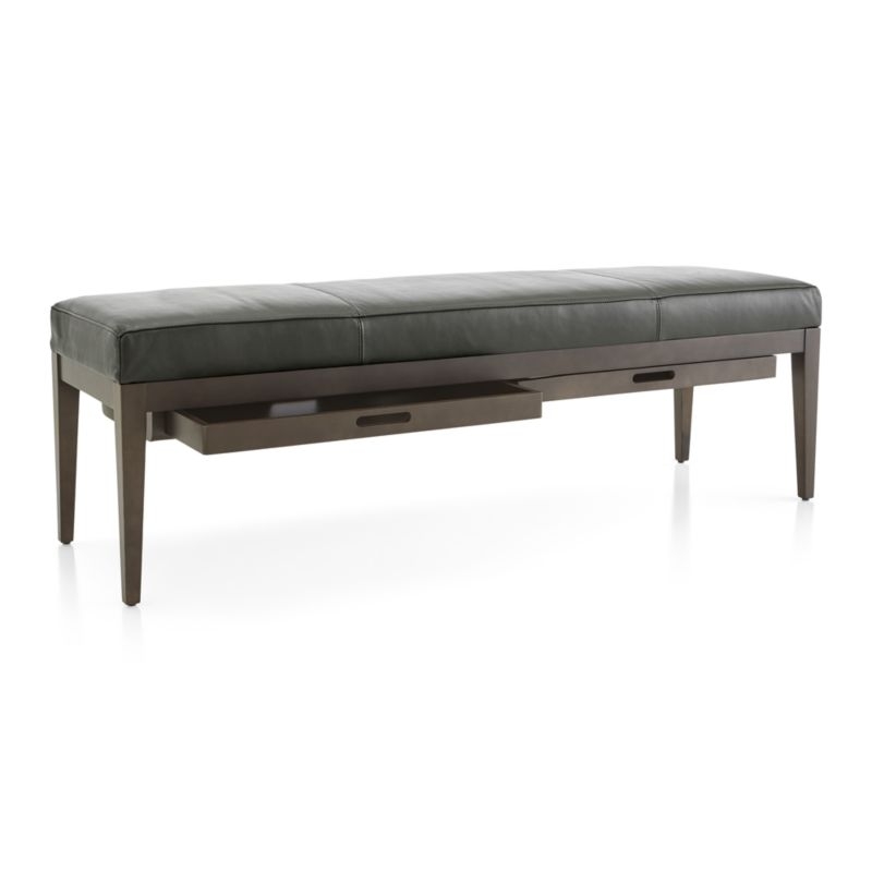 Nash Leather Large Bench with Tray - Image 3