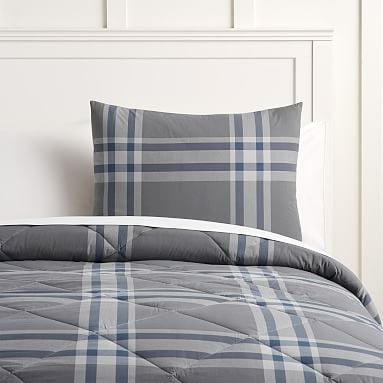 Xander Plaid Comforter, Twin/Twin XL, Charcoal - Image 0