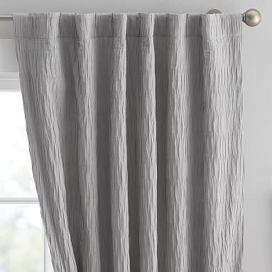 Allover Pleated Blackout Curtain Panel, 108", Light Gray - Image 0