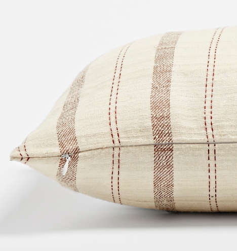 Stripe Handspun Raw Silk Pillow Cover - Image 5