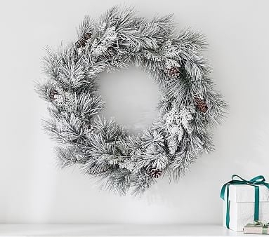 Frosted Pine Cone Wreath - Image 1