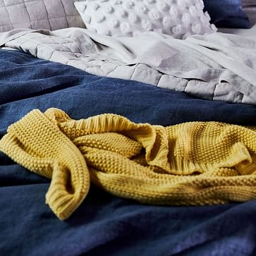Cotton Knit Throw, Yellow Stone, 50"x60" - Image 4