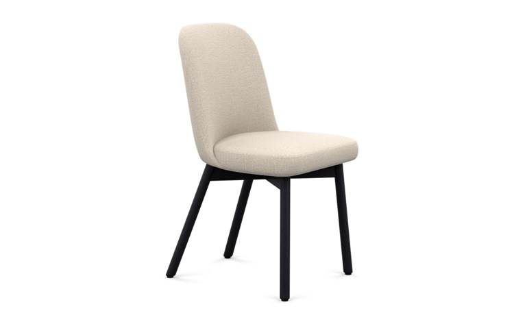 Dylan Dining Chair with Natural Fabric and Matte Black legs - Image 1
