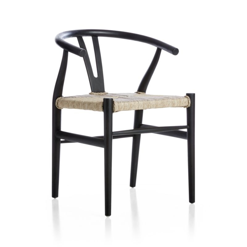 Crescent Black Rush Seat Dining Chair - Image 1