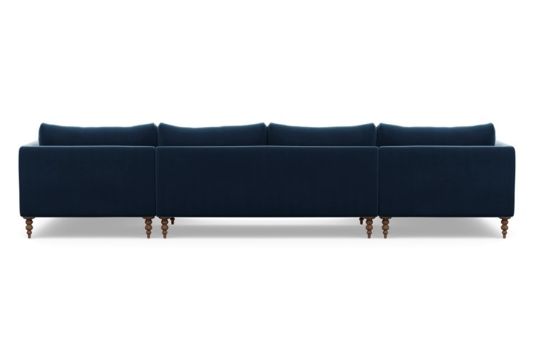 Owens U-Sectional with Sapphire Fabric and Oiled Walnut legs - Image 3