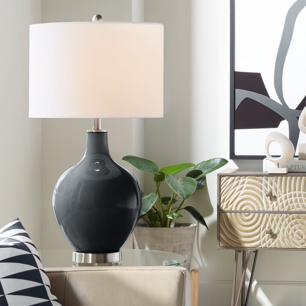 Color Plus Ovo 28 1/2" High Black of Night Table Lamp - Image 0