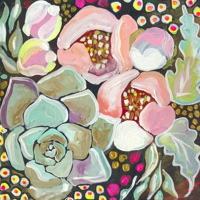 'Succulent Florals' by Shelly Kennedy Print of Painting on Canvas - Image 0