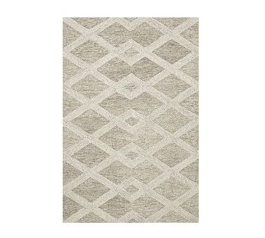 Chase Textured Hand Tufted Wool Rug, 5x8', Natural - Image 0