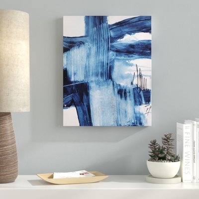 'Blue Abstract' Painting Print on Canvas - Image 0