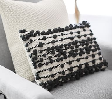 Chunky Loop Pillow, Black/White - Image 2