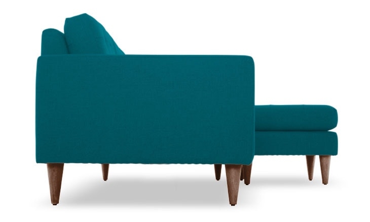 Blue Eliot Mid Century Modern Reversible Sectional - Lucky Turquoise - Mocha - Cushion not Included - Image 1