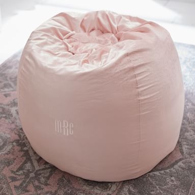 Lustre Velvet Beanbag Slipcover, Large, Dusty Blush - Image 1