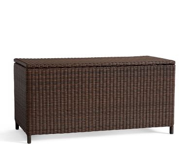 Torrey All-Weather Wicker Storage Trunk, Espresso - Image 1