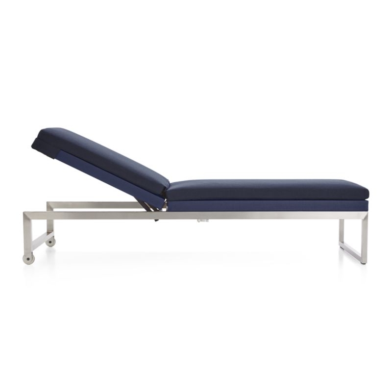 Dune Navy Outdoor Chaise Lounge with Sunbrella ® Cushion - Image 5