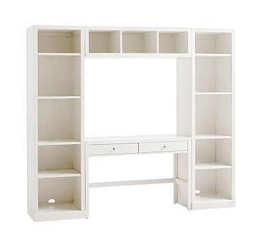 Preston Desk Storage Wall System, Simply White, Flat Rate - Image 0
