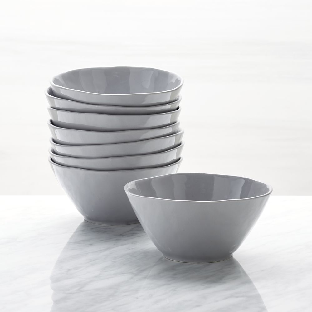 Mercer Grey Porcelain Cereal Bowls, Set of 8 - Image 0
